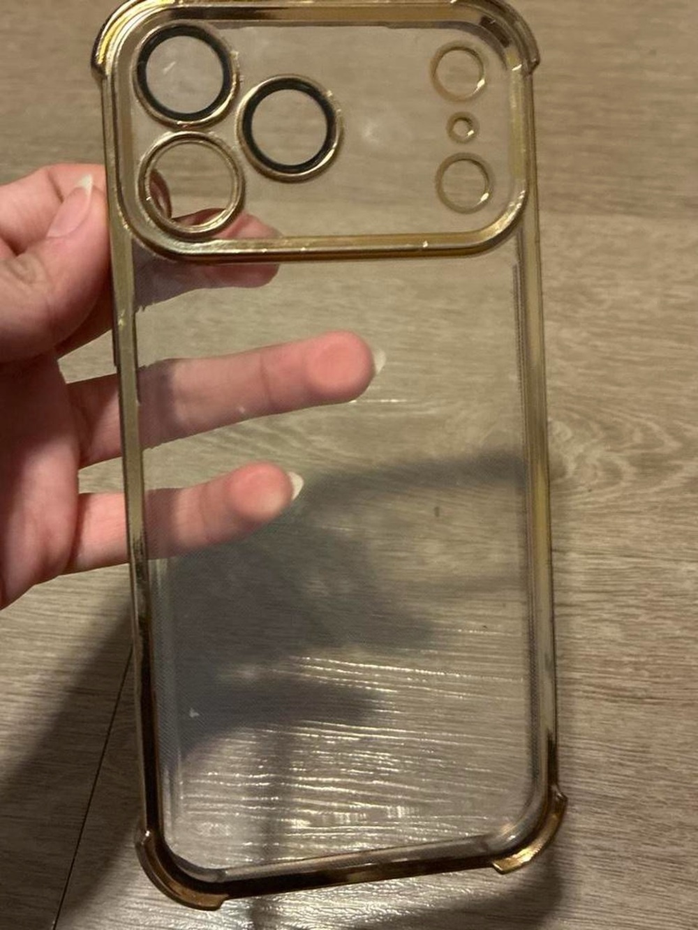 Clear Gold Trim Phone Case - Compatible Smartphone Protective Cover
